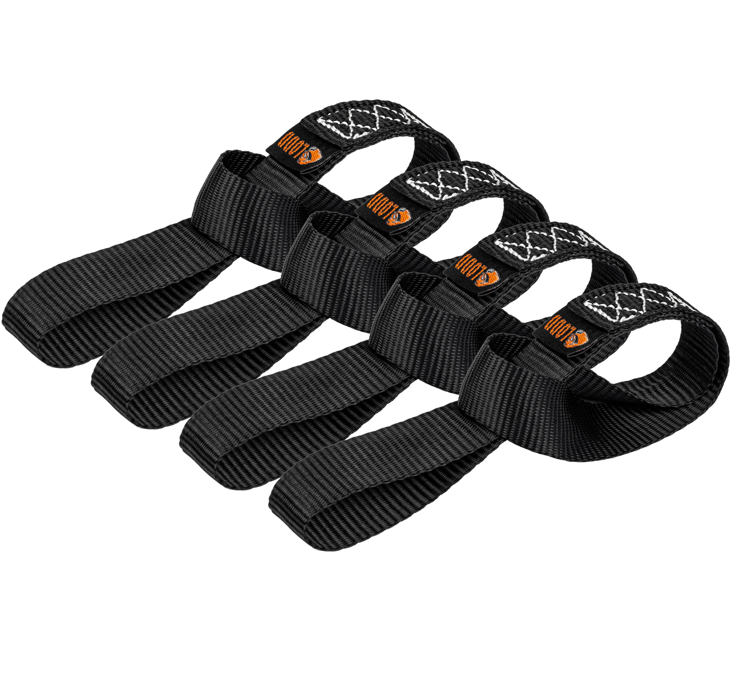 LODD- 4 Boucles Souples pour Sangles d'arrimage 38mm Largeur 35cm de Long pour Le Transport de Moto Quad Bateau sur remorque - Résistance 3500 kg