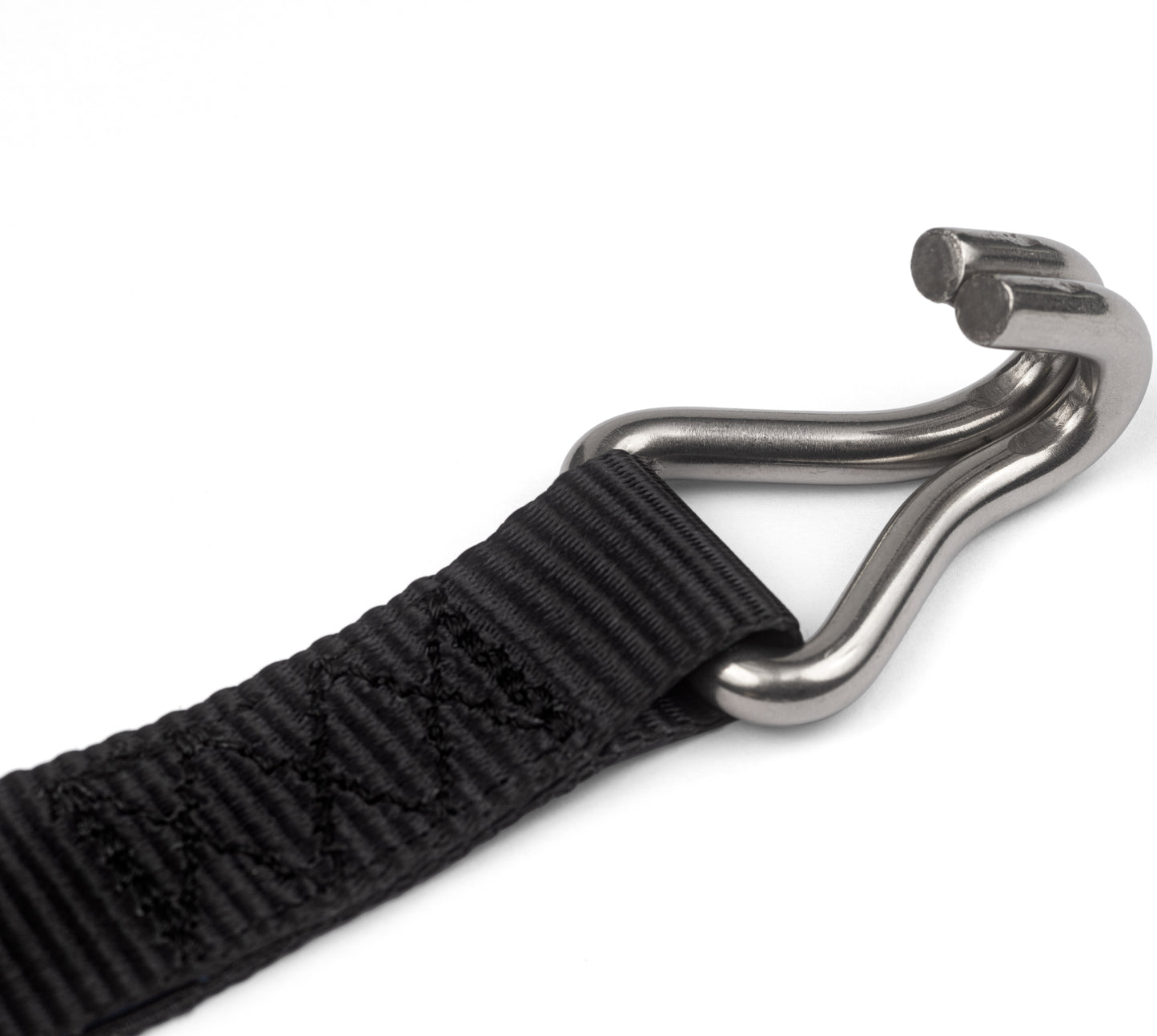 4 Sangles à cliquet INOX LODD 6m x 25mm, Resistance 800kg. Crochets en double J et cliquet en acier inoxydable.