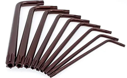 Jeu de 9 clés Torx Etoile LODD Haute Résistance en Acier S2 anodisé bronze LODD