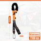 Sangle Moto à Boucles Haute qualité. Paire de Sangles d’arrimage à Crochets sécurisés plastifiés, résistance 1100 kg, Largeur 38mm + Housse de Transport (pour Moto Cross, Enduro, Trial, Quad)