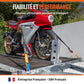 Sangles Moto Arrimage au Guidon avec Manchons Composites Renforcés et Boucles Renforcées – Largeur 38 mm – Polyester Haute Résistance 1100 kg – Mousquetons Acier – Valise Incluse