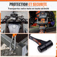Sangles Moto Arrimage au Guidon avec Manchons Composites Renforcés et Cliquet Ultra-Robuste – Largeur 38 mm – Polyester Haute Résistance 1500 kg – Mousquetons acier – Valise Incluse