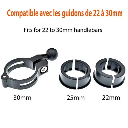 Support téléphone pour Guidon Moto Vélo Scooter VTT en Aluminium Aviation Haute qualité, Rotation à 360°. Universel pour Tous Smartphone. LODD